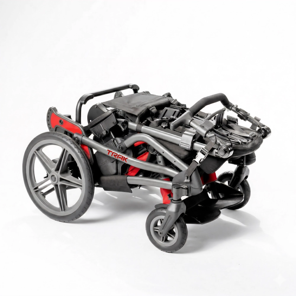 Chassi dobrado do carrinho postural Leggero Trak vermelho